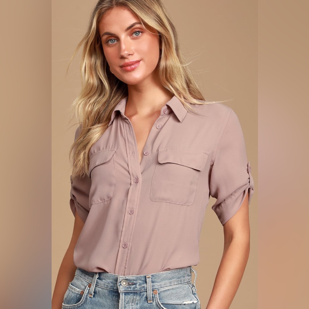Best of Friends Mauve Button-Up Top